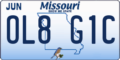 MO license plate OL8G1C
