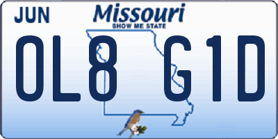 MO license plate OL8G1D