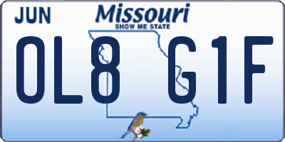 MO license plate OL8G1F
