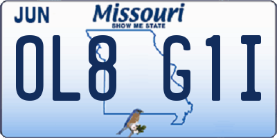MO license plate OL8G1I