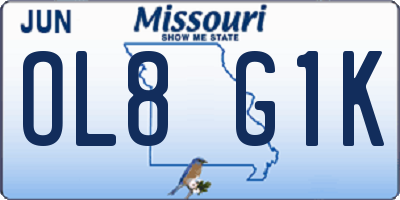 MO license plate OL8G1K