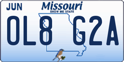 MO license plate OL8G2A