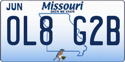 MO license plate OL8G2B