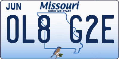MO license plate OL8G2E