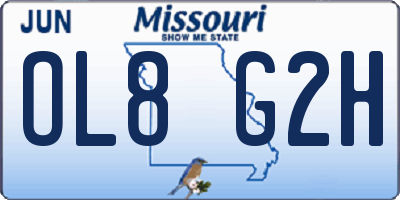 MO license plate OL8G2H