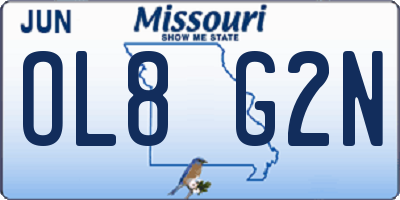 MO license plate OL8G2N