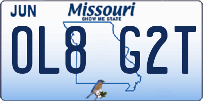 MO license plate OL8G2T