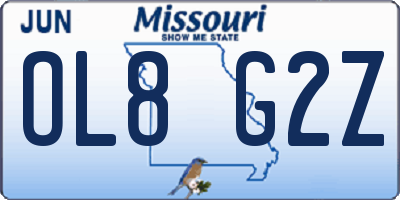 MO license plate OL8G2Z