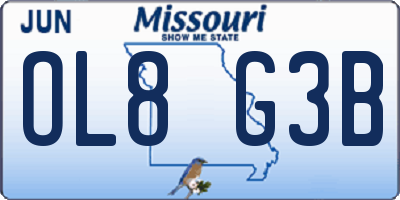 MO license plate OL8G3B