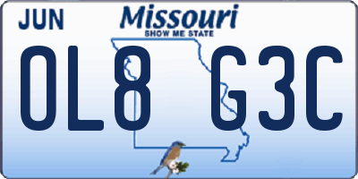 MO license plate OL8G3C