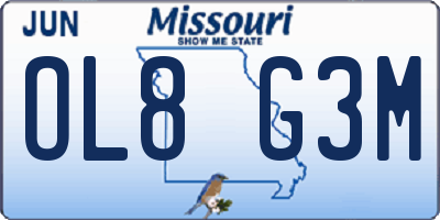 MO license plate OL8G3M