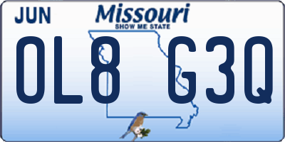 MO license plate OL8G3Q