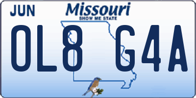 MO license plate OL8G4A