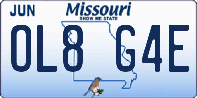 MO license plate OL8G4E