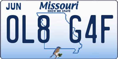 MO license plate OL8G4F