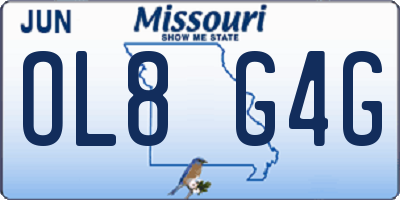 MO license plate OL8G4G