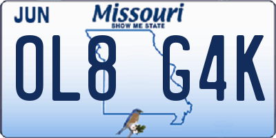 MO license plate OL8G4K