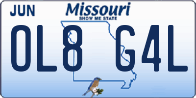 MO license plate OL8G4L