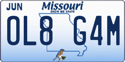 MO license plate OL8G4M