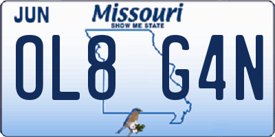 MO license plate OL8G4N
