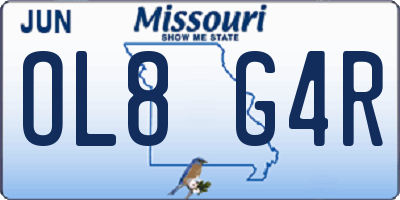 MO license plate OL8G4R