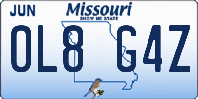 MO license plate OL8G4Z