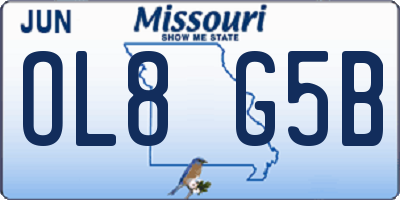 MO license plate OL8G5B