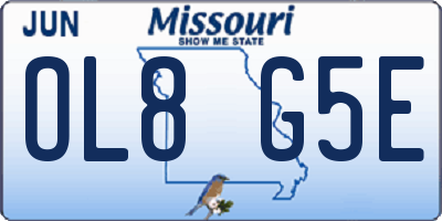 MO license plate OL8G5E