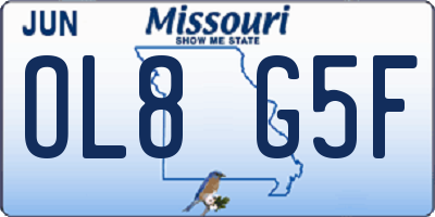 MO license plate OL8G5F