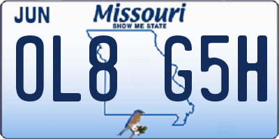 MO license plate OL8G5H