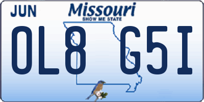 MO license plate OL8G5I