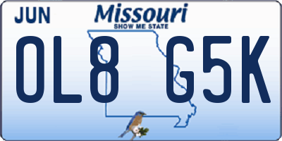 MO license plate OL8G5K