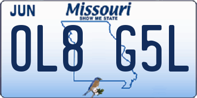 MO license plate OL8G5L