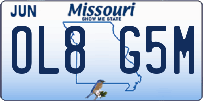 MO license plate OL8G5M