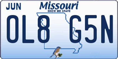 MO license plate OL8G5N