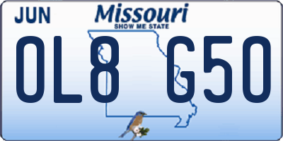 MO license plate OL8G5O