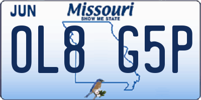 MO license plate OL8G5P