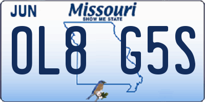 MO license plate OL8G5S