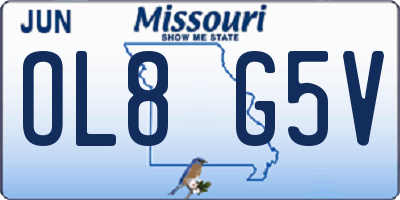 MO license plate OL8G5V