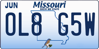 MO license plate OL8G5W