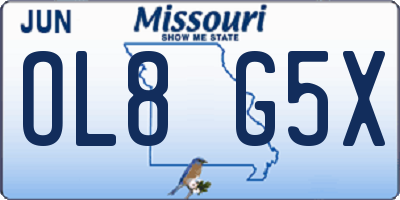 MO license plate OL8G5X