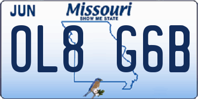 MO license plate OL8G6B