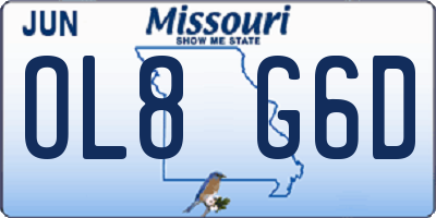 MO license plate OL8G6D