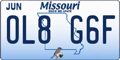 MO license plate OL8G6F