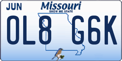 MO license plate OL8G6K