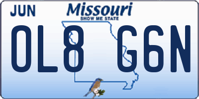 MO license plate OL8G6N