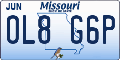MO license plate OL8G6P