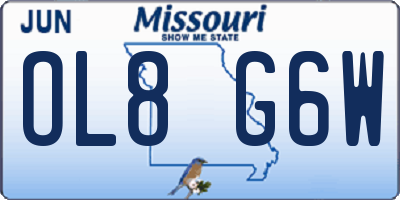 MO license plate OL8G6W