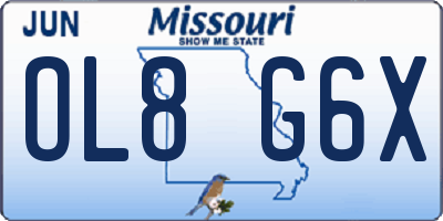 MO license plate OL8G6X