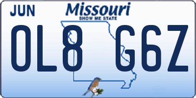 MO license plate OL8G6Z